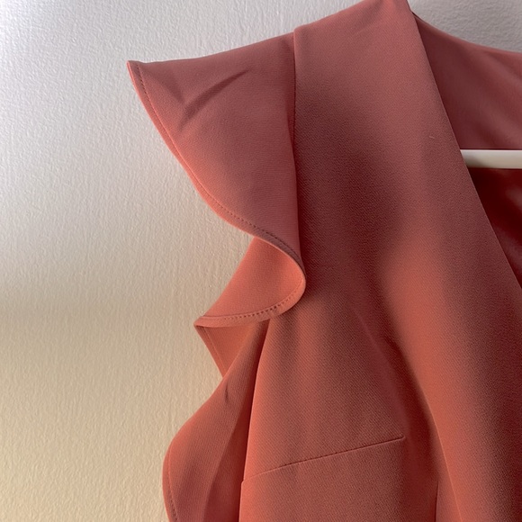 Mauve Pink Express V-neck sheath dress with ruffle sleeves, size 4 - Picture 5 of 6